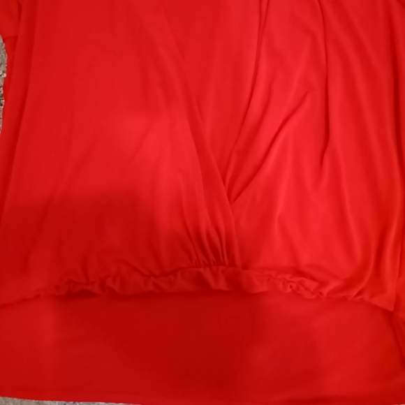 ROZ & ALI Red Long Sleeve Design Top Womens Casual - Picture 4 of 6